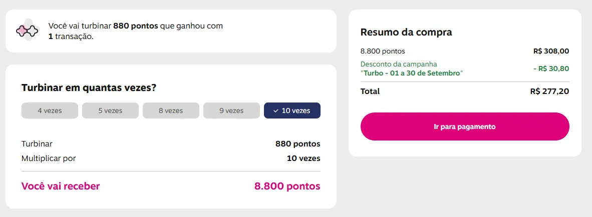 exemplo prático turbo livelo 10x